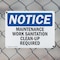Signmission Maintenance Work Sanitation Clean-Up Required, 14 in W x Rectangle, Plastic OS-2PACK-NS-P-1014-L-14118 - alternate 6